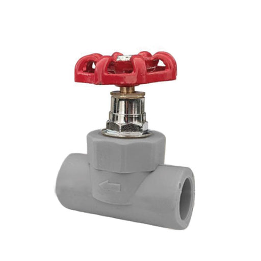 LLAVE DE PASO METÁLICA MANILLA ALUMINIO ROJA PP-R